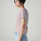 Women's Striped Multi Color Scoop Neck Top - Side View