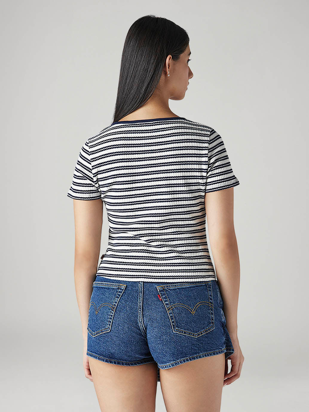Women's Striped Slim Fit Top - Back View