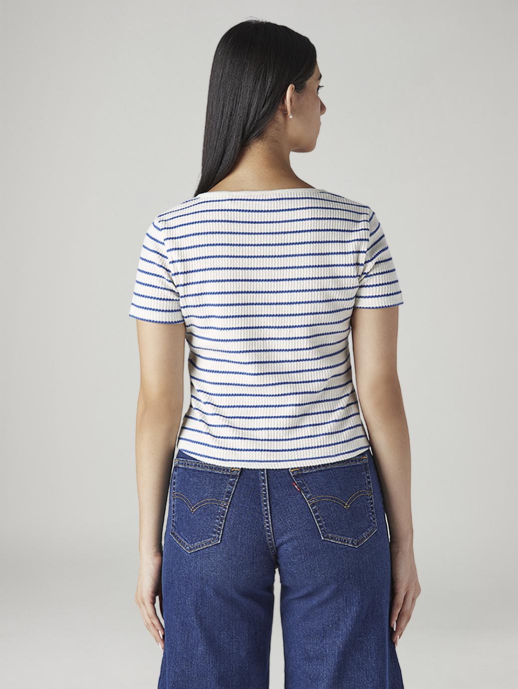 Women's Striped Slim Fit Top - Back View