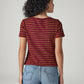 Women's Striped Maroon Round Neck Top - 20 View