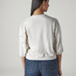 Women's Embellished Off White Crew Neck Top - Back View