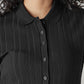 Women's Textured Slim Fit Ribbed Shirt - Detail View
