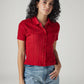 Women's Textured Slim Fit Ribbed Shirt - Styleshot View