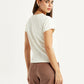 Women's Embroidered White V-Neck Top - Back View