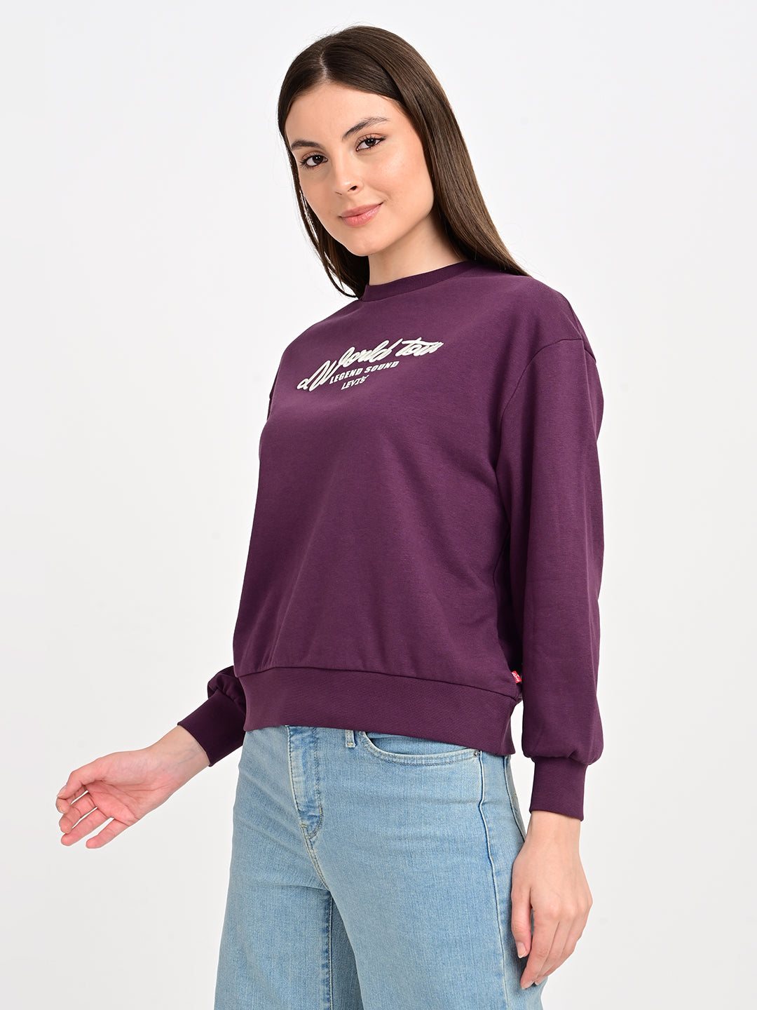 Women's Typography Printed Regular Fit Sweatshirt