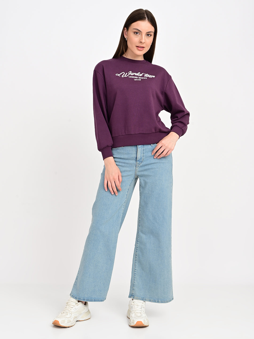 Women's Typography Printed Regular Fit Sweatshirt - 6 View