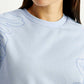 Women's Floral Blue Crew Neck Sweatshirt - Detail View