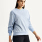 Women's Floral Blue Crew Neck Sweatshirt - Side View