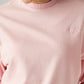 Women's Solid Light Pink Crew Neck Sweatshirt - Detail View