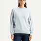 Women's Solid Light Blue Crew Neck Sweatshirt - Front View
