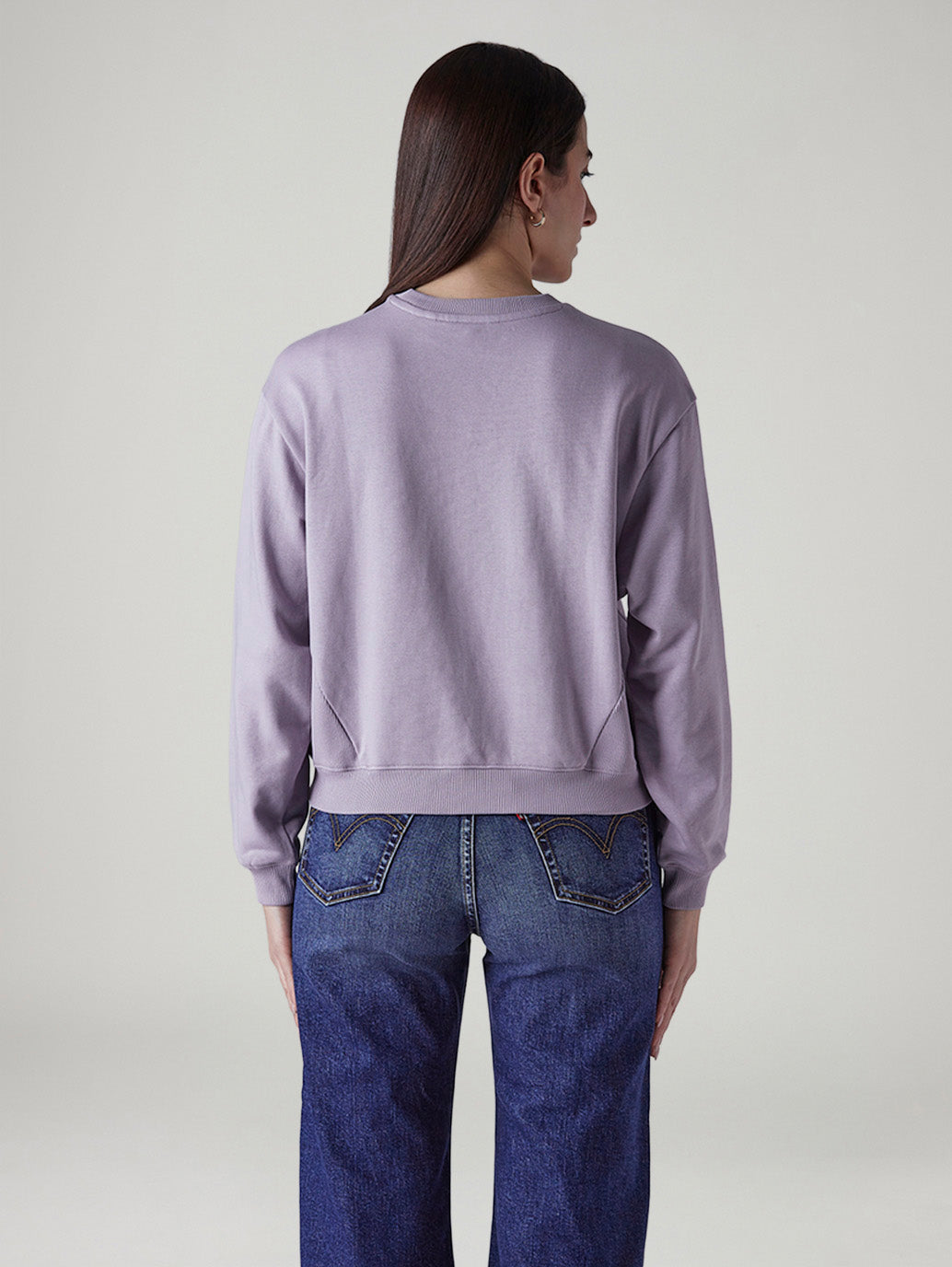 Women's Solid Regular Fit Sweatshirt - Back View