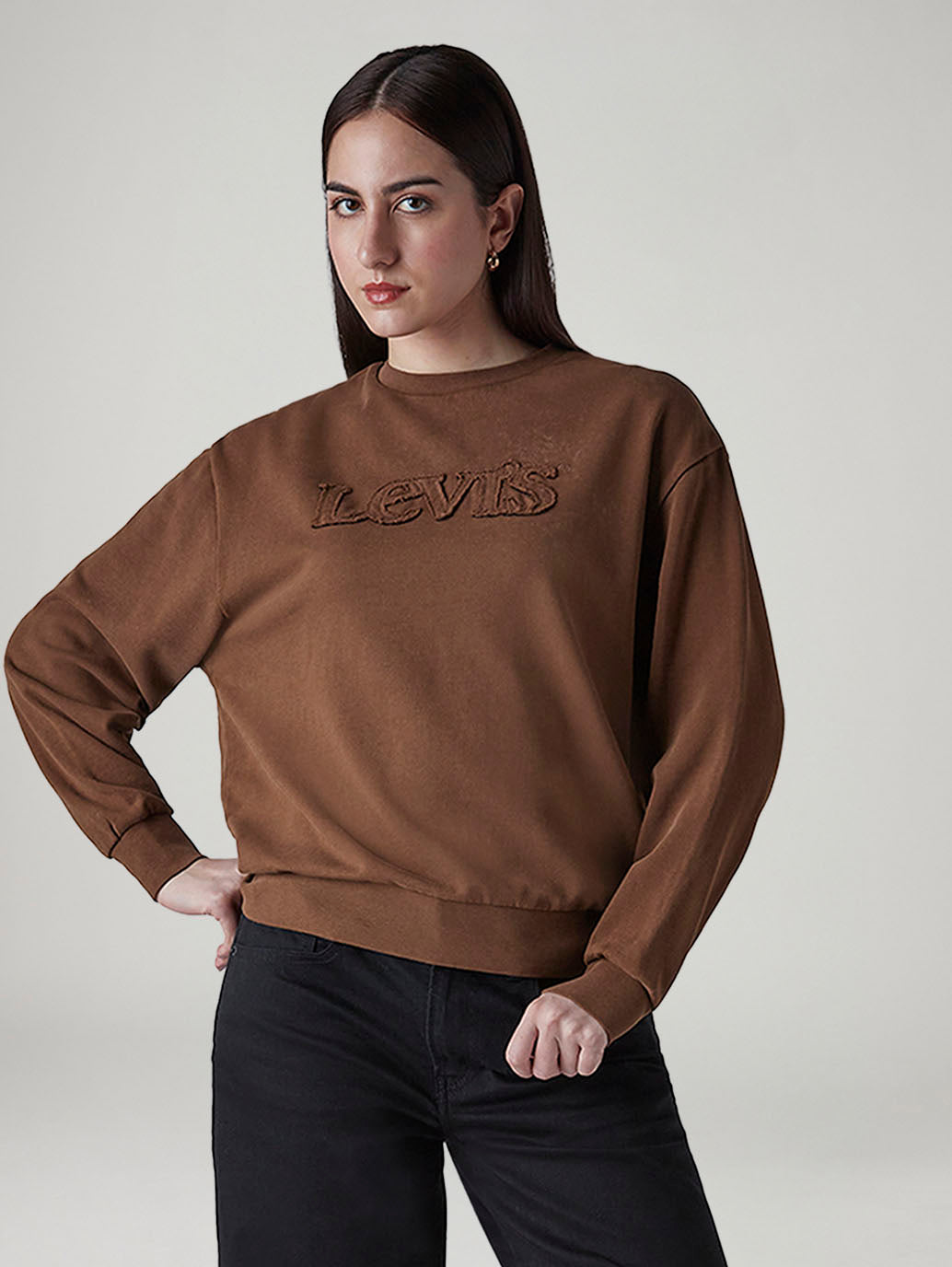 Women's Textured Regular Fit Sweatshirt