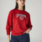 Women's Brand Logo Red Crew Neck Sweatshirt - Styleshot View
