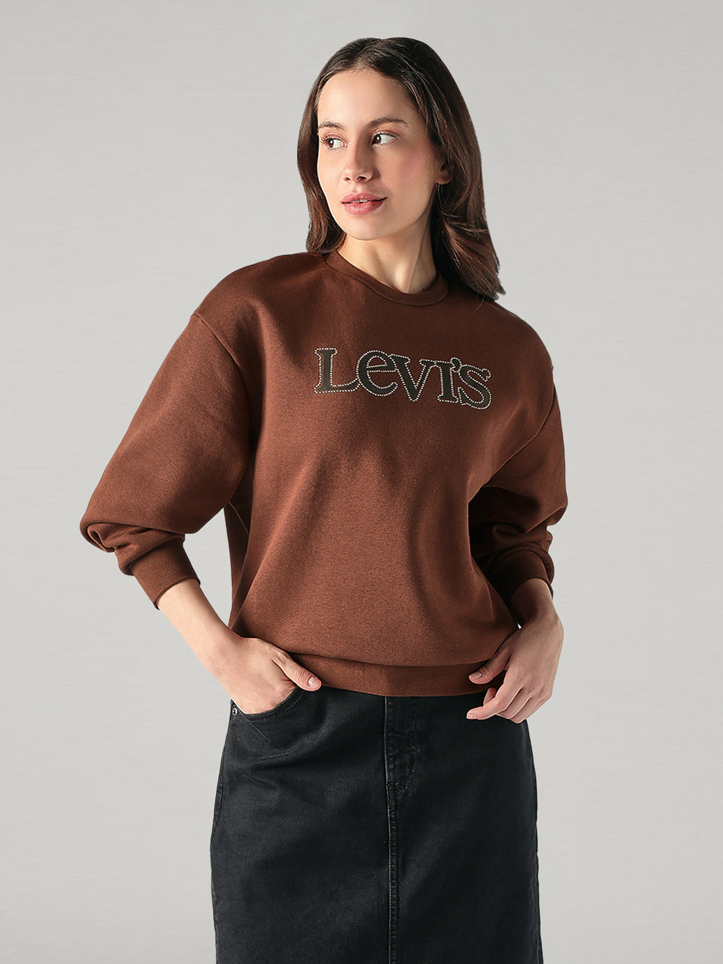 Women's Logo Printed Regular Fit Sweatshirt - Front View
