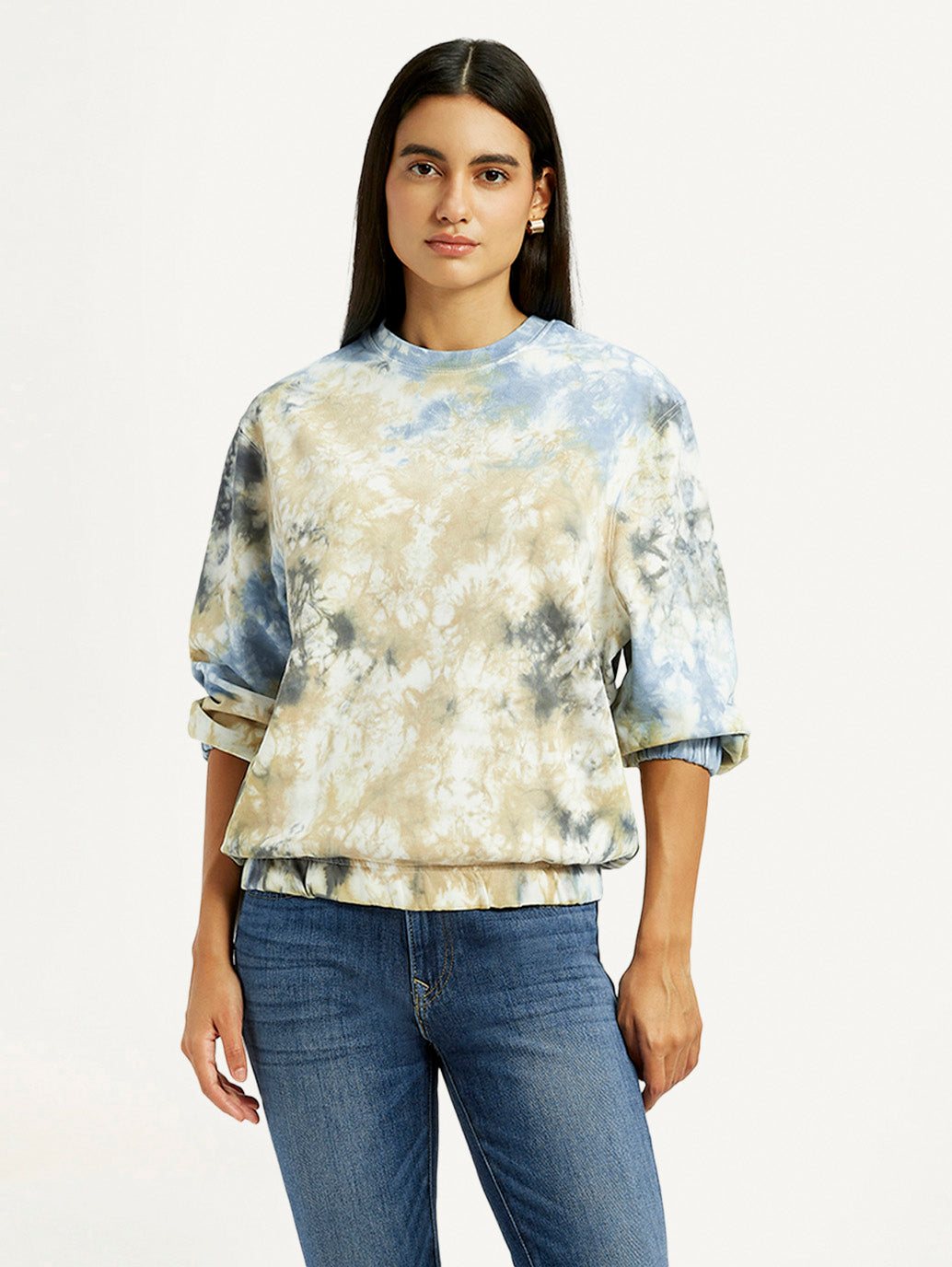 Women's Tie-Dye Multi Color Crew Neck Sweatshirt