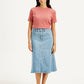 Women's High Rise Blue A-Line Skirt - Front View