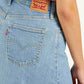 Women's High Rise Blue A-Line Skirt - Detail View