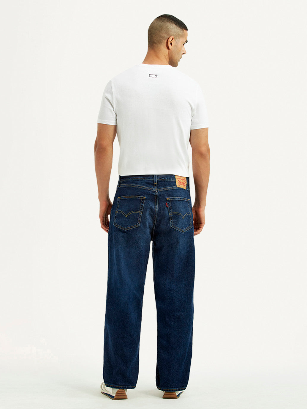 Men's 578 Dark Blue Loose Fit Mid Rise Jeans - Back View