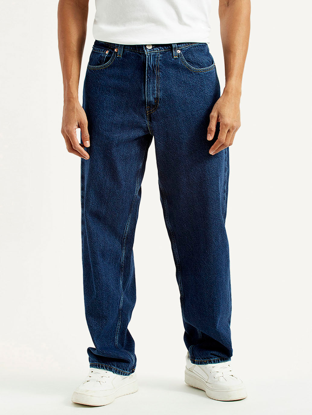 Men's 578 Dark Blue Loose Fit Mid Rise Jeans - Front View
