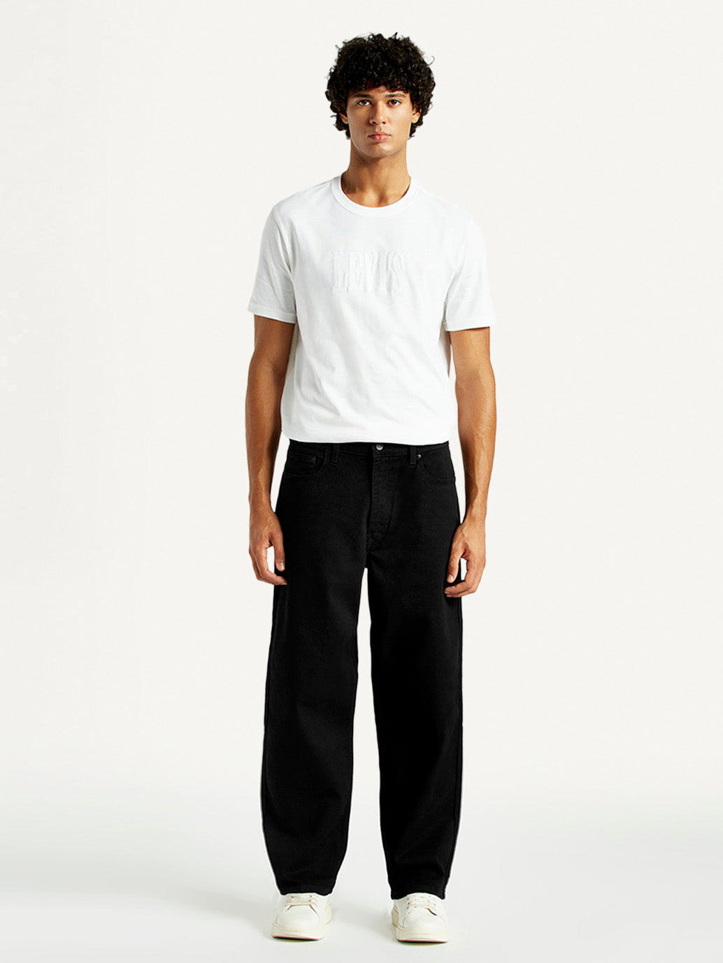 Men's 578 Black Loose Fit Mid Rise Jeans - Front View
