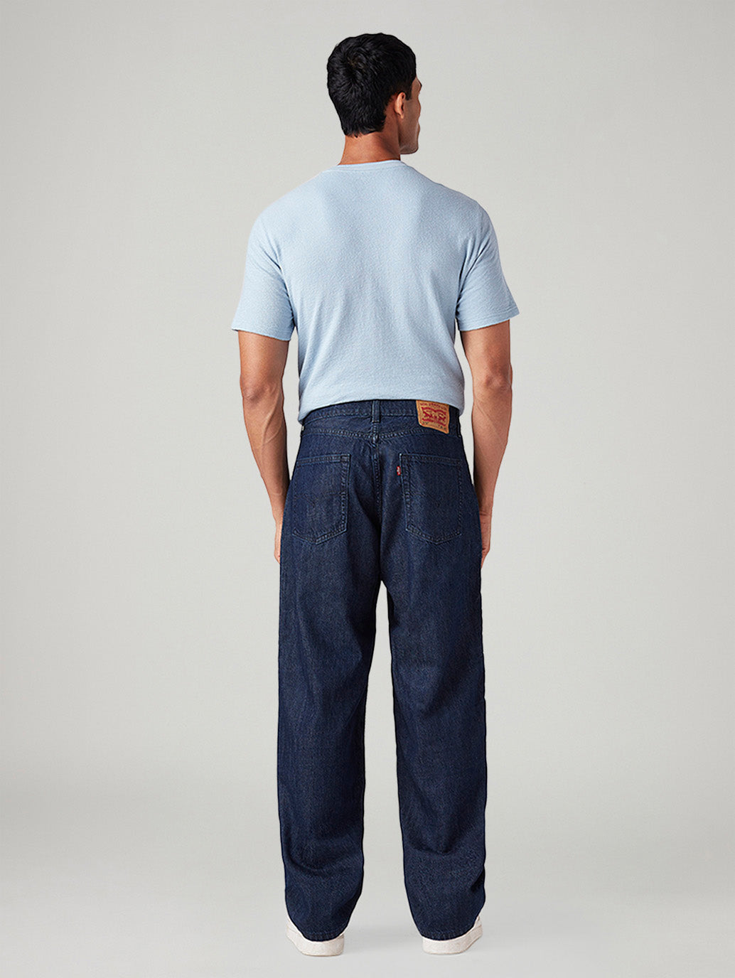 Men's 578 Dark Blue Baggy Fit Mid Rise Jeans - Back View