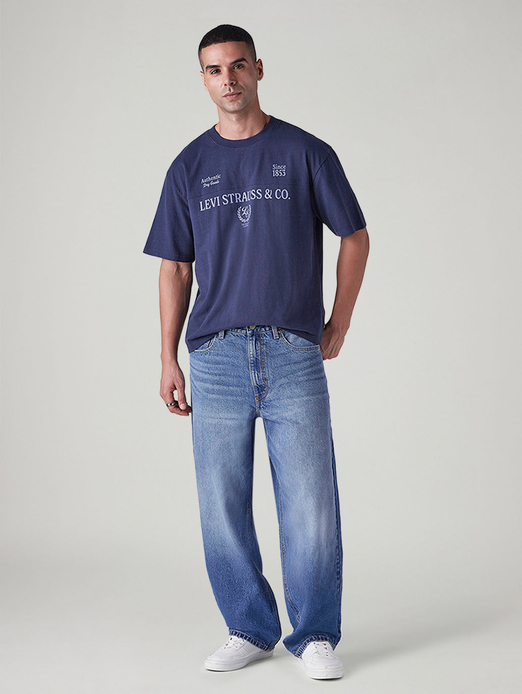 Men's 578 Med Indigo Baggy Fit Mid Rise Jeans