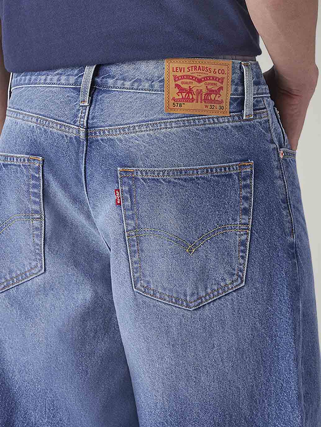 Men's 578 Med Indigo Baggy Fit Mid Rise Jeans - 20 View