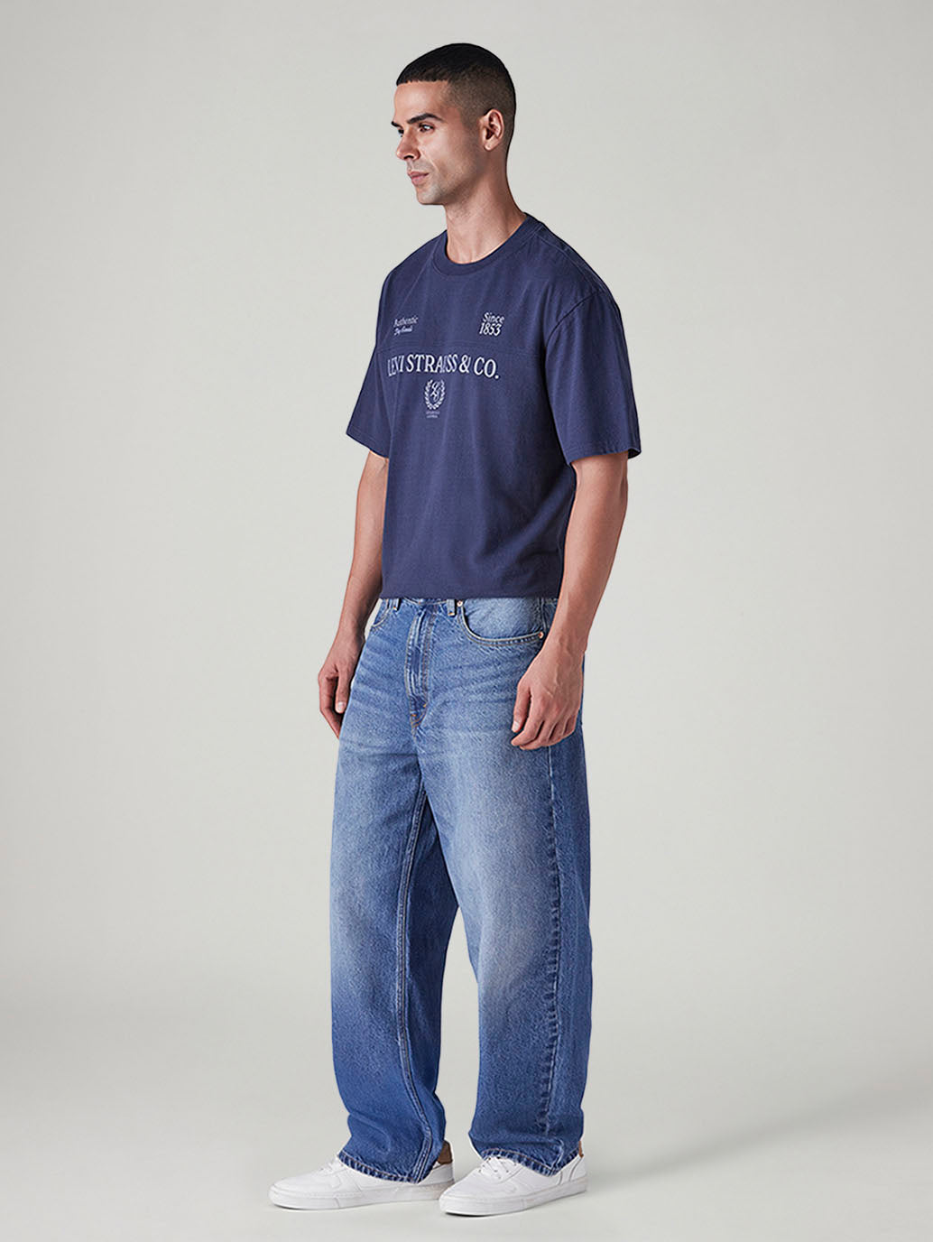 Men's 578 Med Indigo Baggy Fit Mid Rise Jeans - 20 View