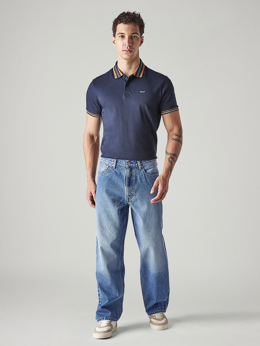 Men's 578 Indigo Baggy Fit Mid Rise Jeans - Front View