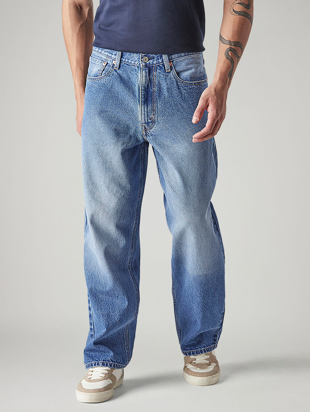 Men's 578 Indigo Baggy Fit Mid Rise Jeans - Front View