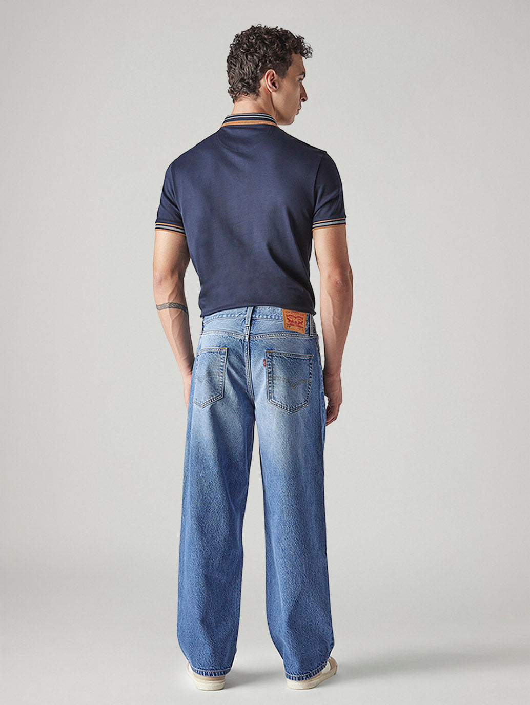 Men's 578 Indigo Baggy Fit Mid Rise Jeans - Back View