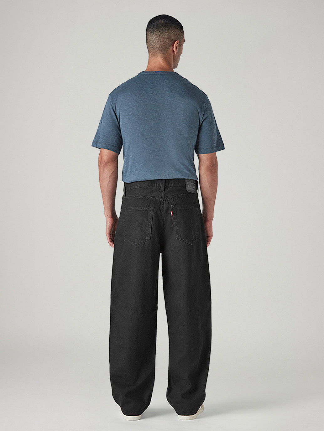 Men's 578 Black Baggy Fit Mid Rise Jeans - Back View