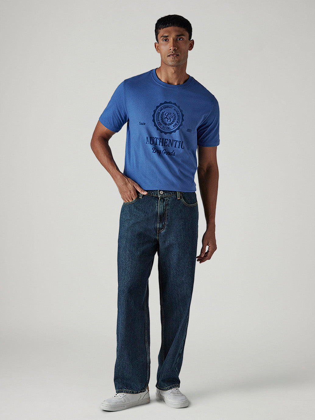 Men's 578 Dark Indigo Baggy Fit Mid Rise Jeans - Front View