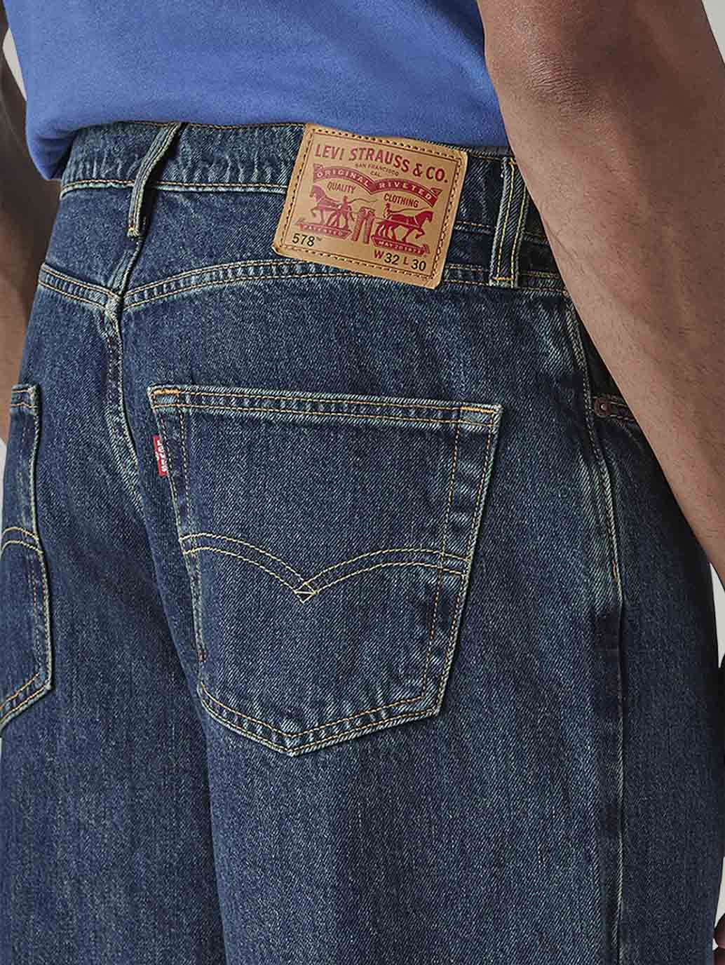 Men's 578 Dark Indigo Baggy Fit Mid Rise Jeans - Detail View