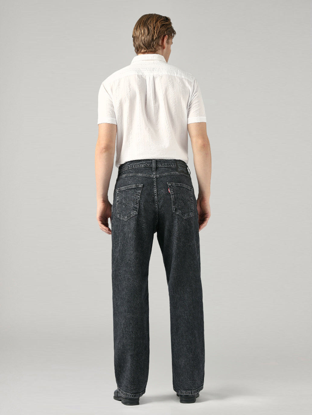 Men's 578 Black Baggy Fit Mid Rise Jeans - Back View