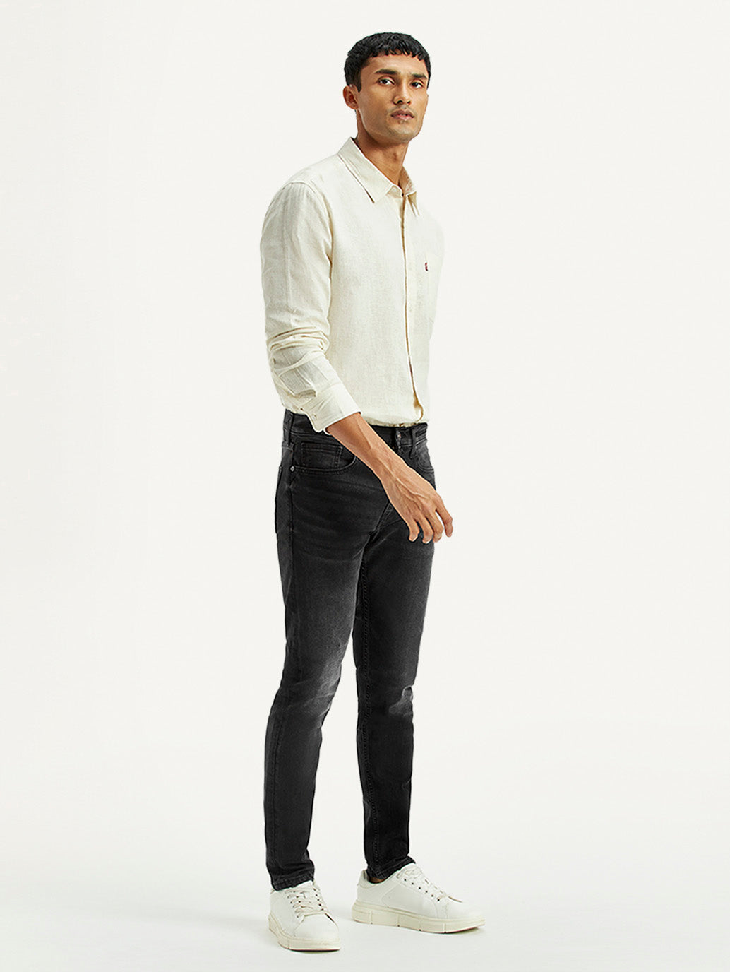 Men's 512 Black Slim Tapered Fit Mid Rise Jeans - Side View