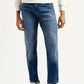 Men's 513 Blue Slim Straight Fit Mid Rise Jeans - Front View