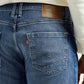 Men's 513 Blue Slim Straight Fit Mid Rise Jeans - Detail View
