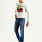 Men's 513 Blue Slim Straight Fit Mid Rise Jeans - Side View