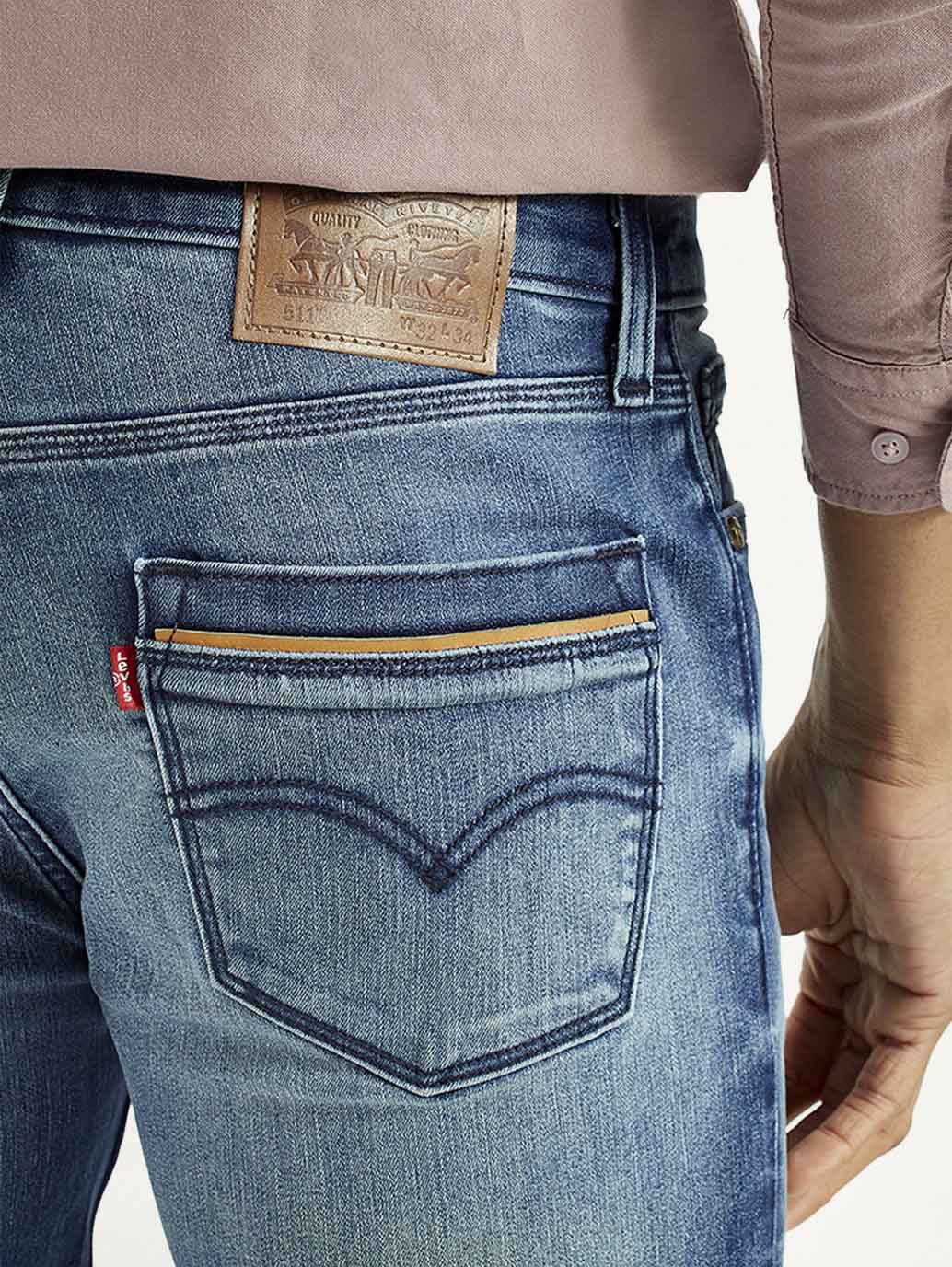 Men's 511 Med Indigo Slim Fit Mid Rise Jeans - Detail View
