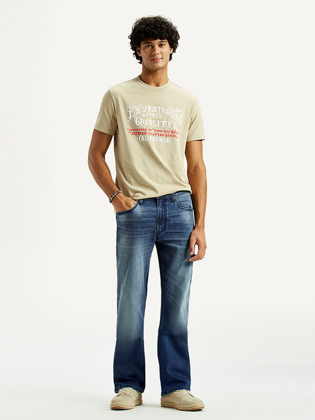 Men's 527 Med Indigo Bootcut Fit Mid Rise Jeans - Styleshot View