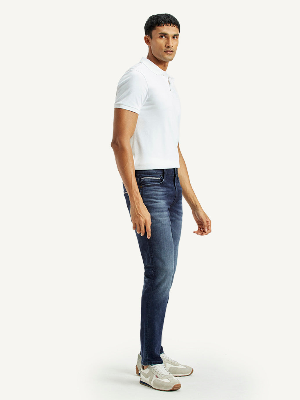 Men's 511 Dark Indigo Slim Fit Mid Rise Jeans - Side View