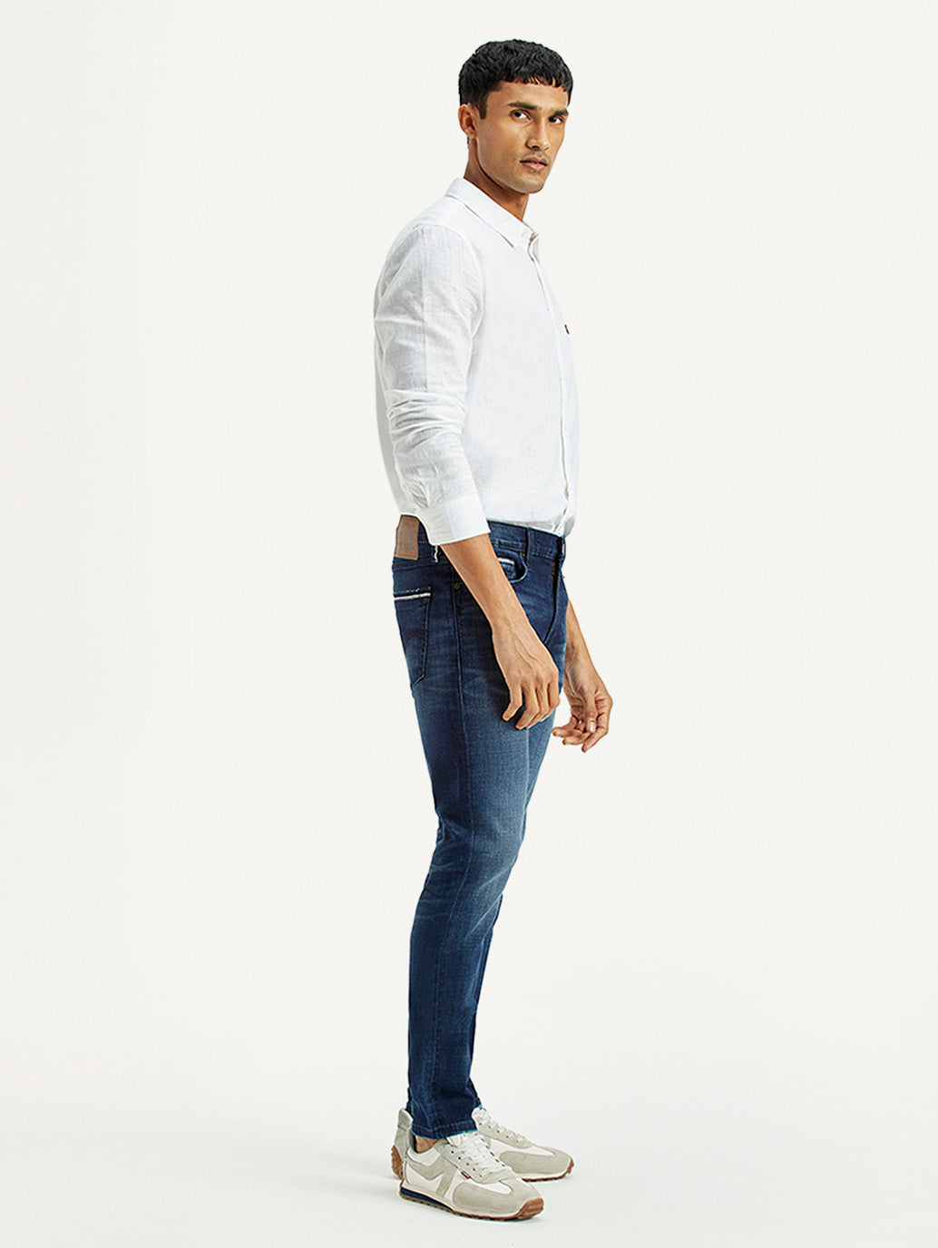 Men's 512 Dark Indigo Slim Tapered Fit Mid Rise Jeans - Side View
