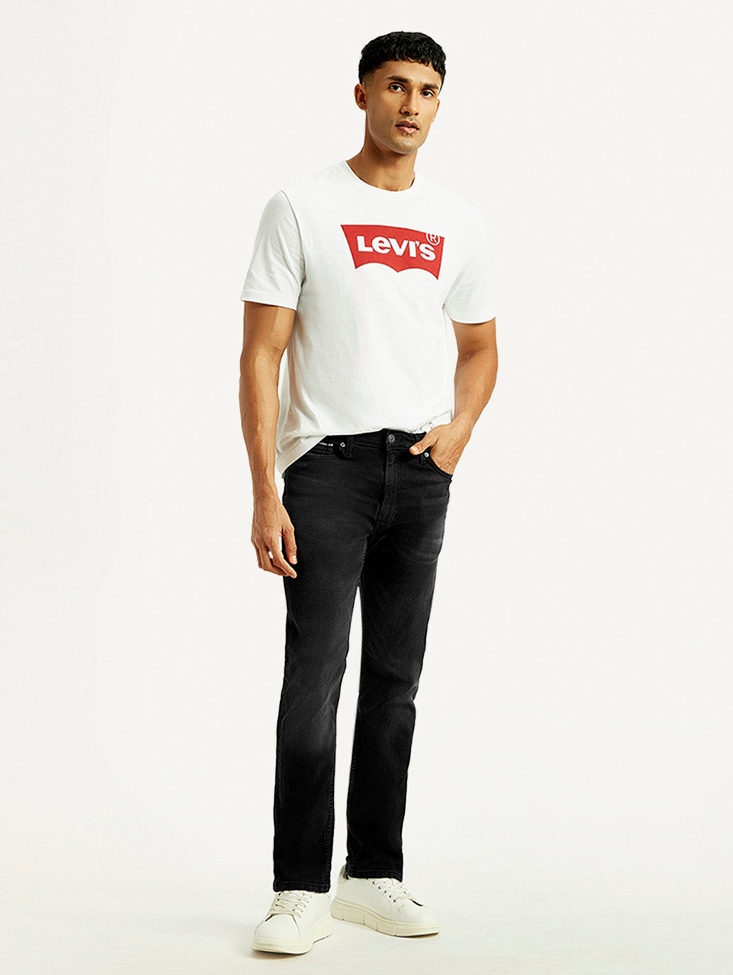Men's 513 Black Slim Straight Fit Mid Rise Jeans