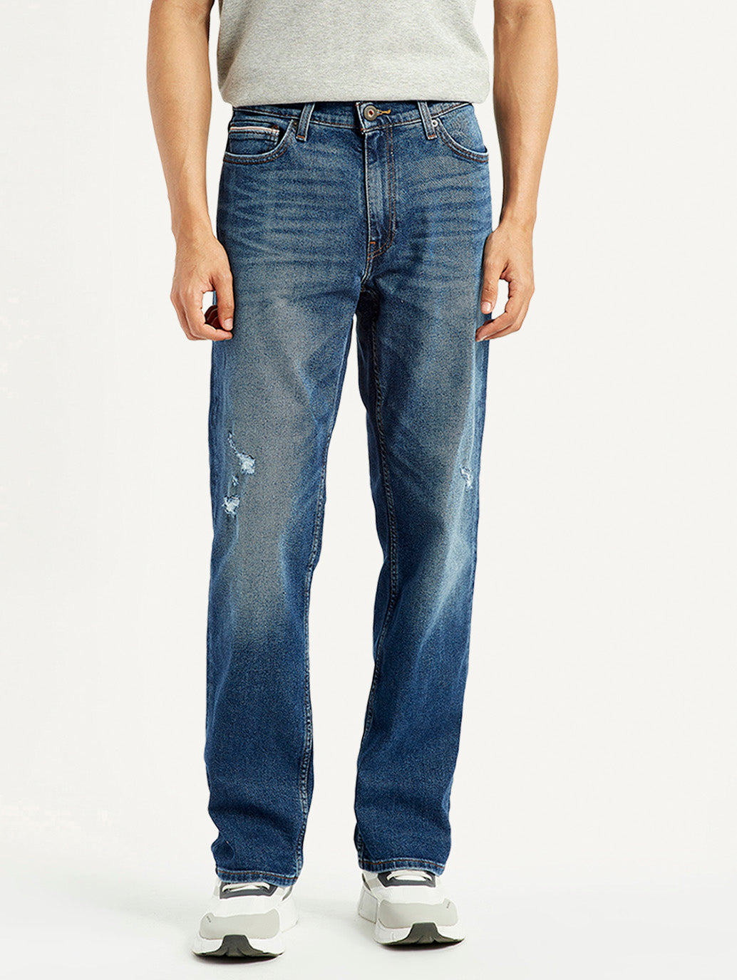 Men's 541 Blue Athletic Tapered Fit Mid Rise Jeans - Front View