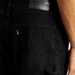 Men's 568 Black Loose Straight Fit Mid Rise Carpenter Jeans - Detail View