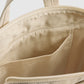 Unisex Beige Solid Tote Bag - Detail View