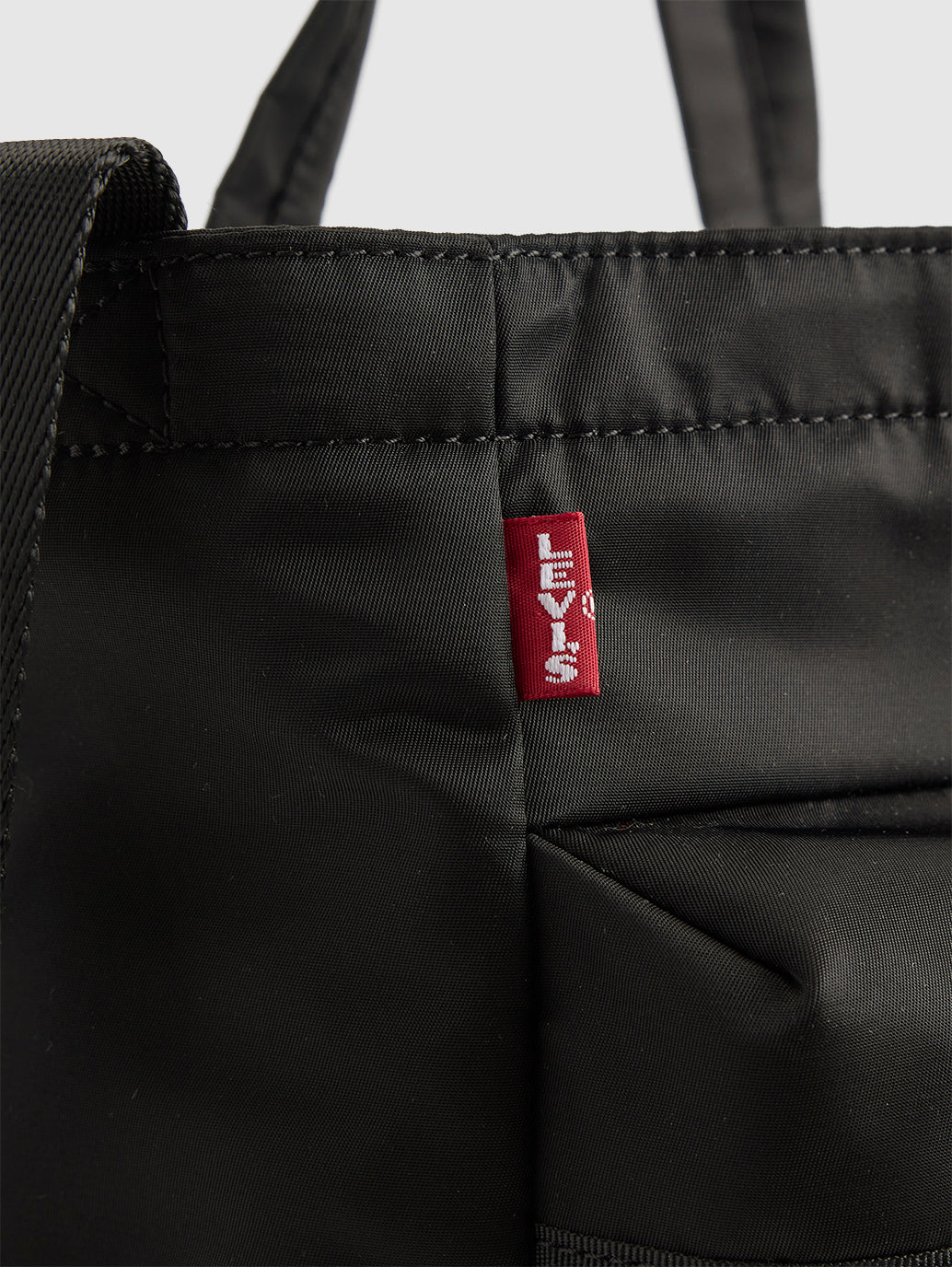 Unisex Black Solid Tote Bag - Detail View
