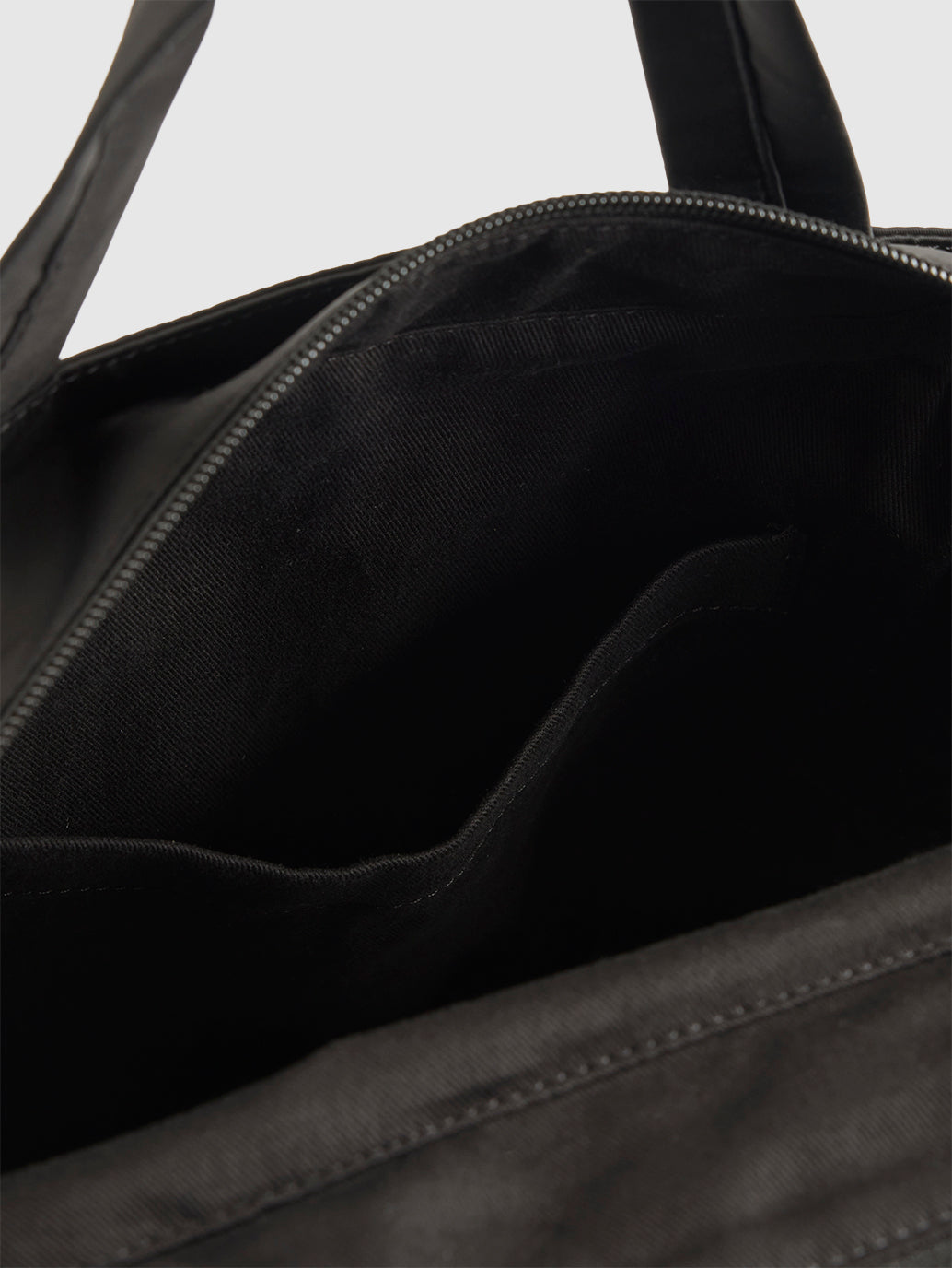 Unisex Black Solid Tote Bag - Detail View