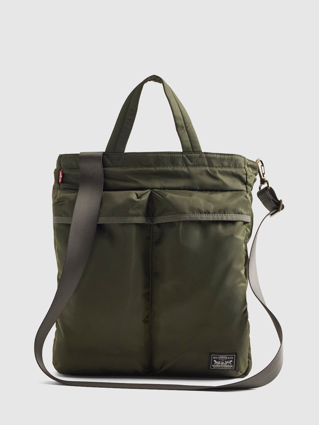 Unisex Olive Solid Tote Bag - Front View
